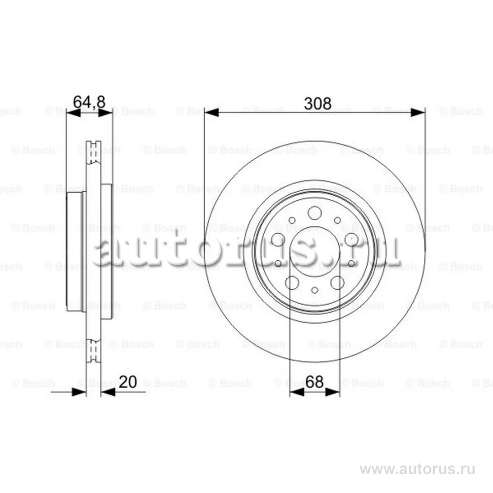 Диск тормозной VOLVO: XC 90 02- BOSCH 0986479320