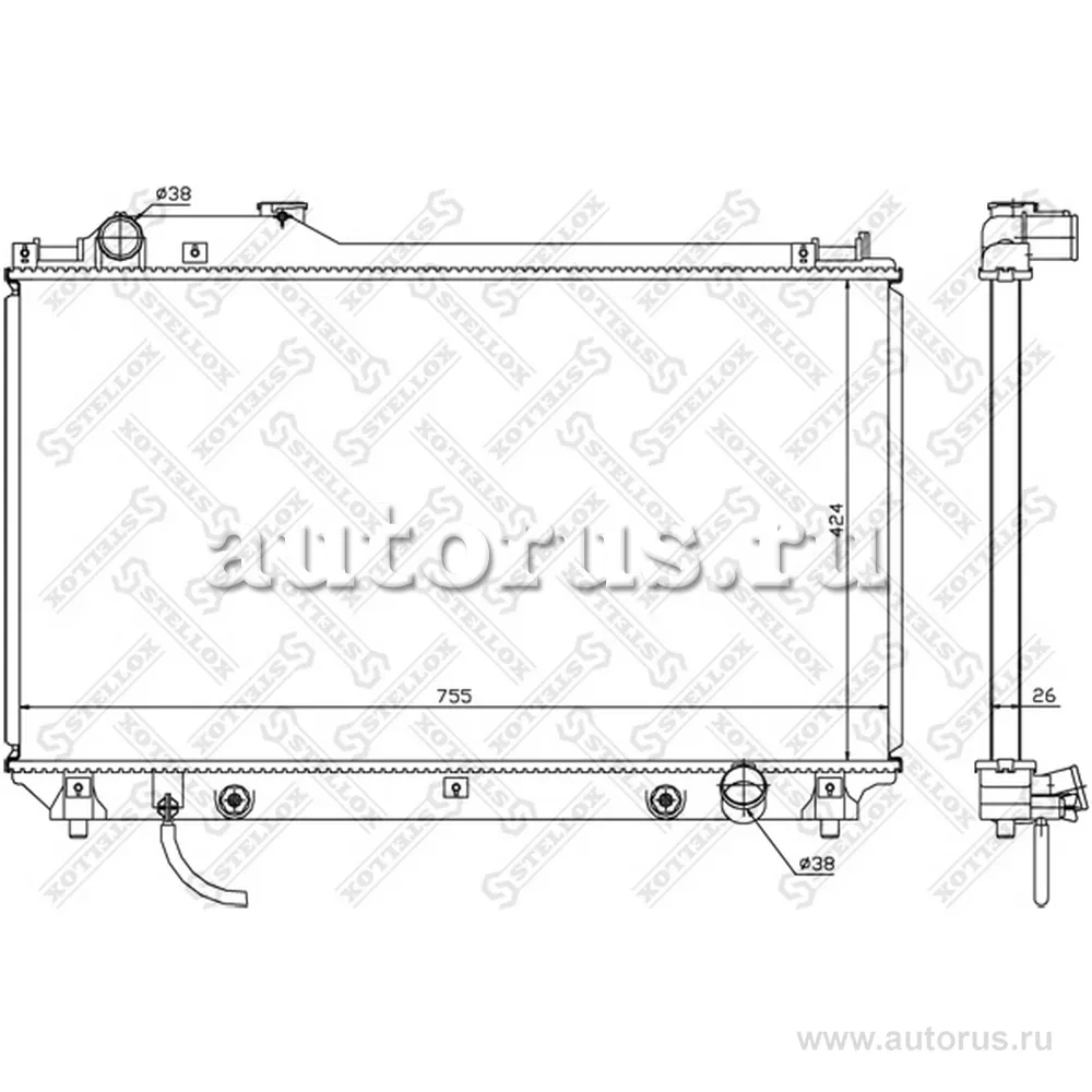Радиатор системы охлаждения АКПП Lexus LS 4.3i 32V 00-06 STELLOX 10-26378-SX