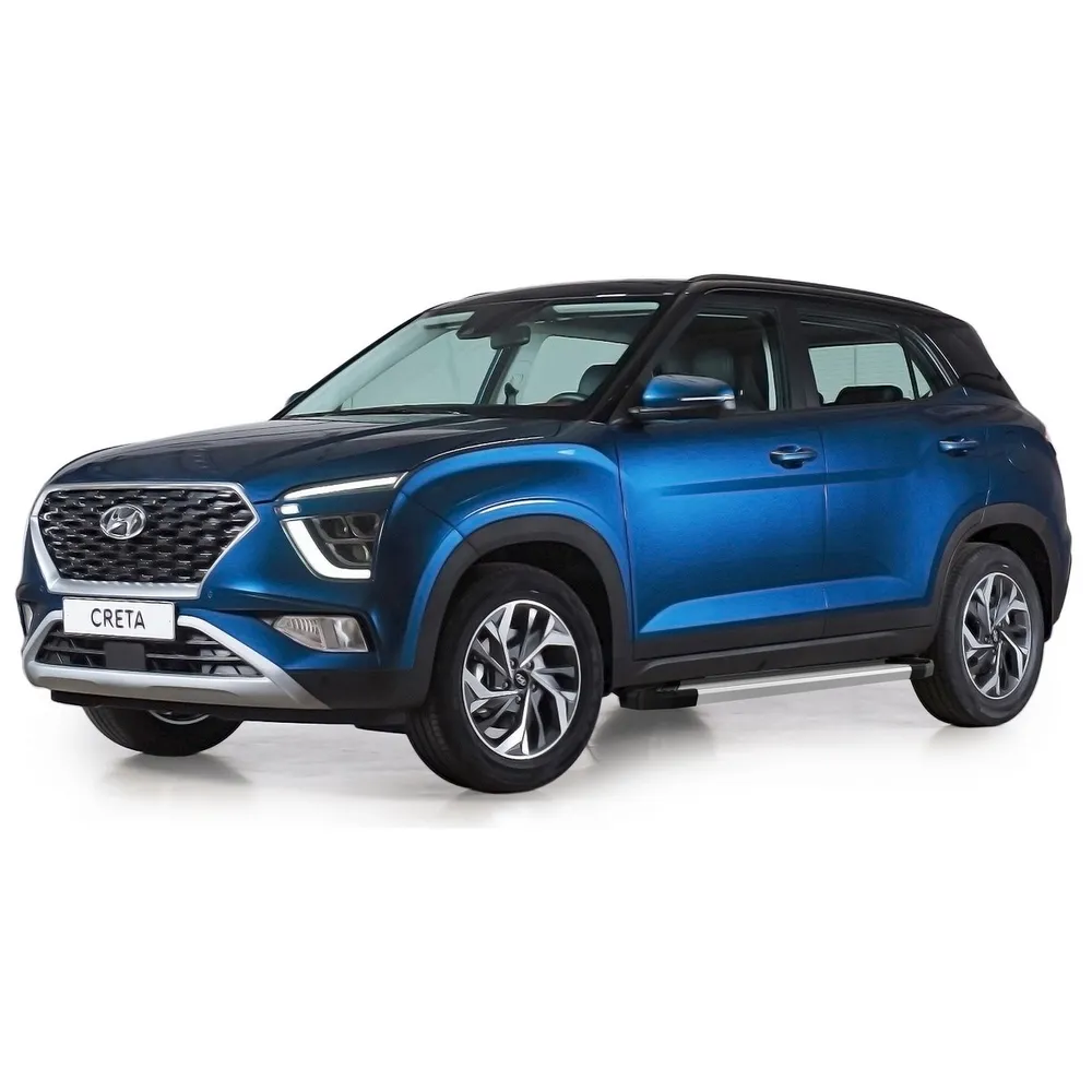 Порог-площадка Silver F173AL + комплект крепежа, RIVAL, Hyundai Creta 2021- RIVAL F173AL.2314.1