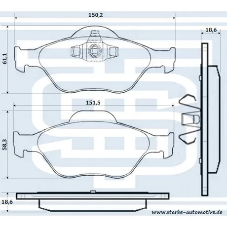 Колодки тормозные перед. FORD FIESTA IV V STARKE 179818