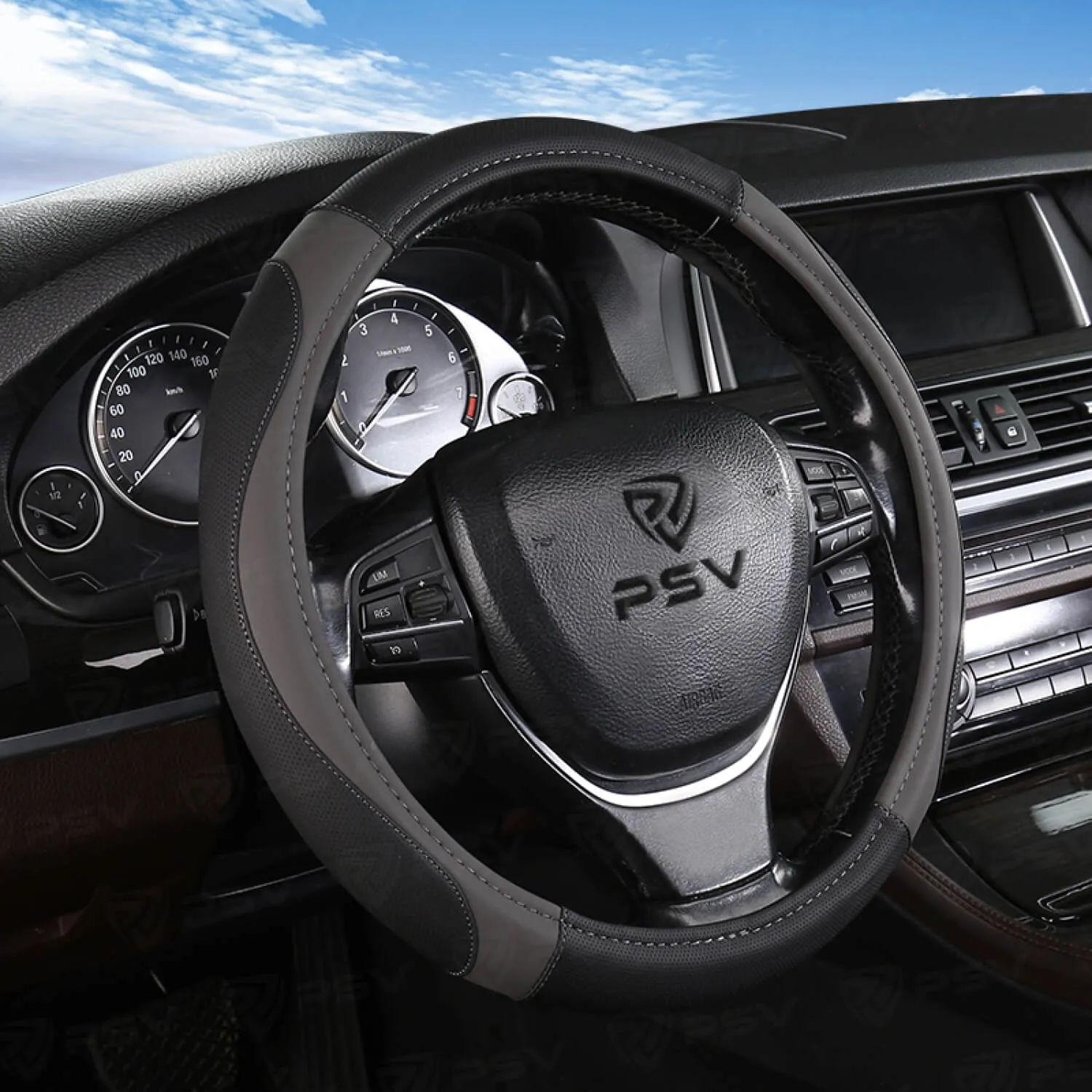 Чехол на руль оплетка PSV LEADER (Черно-Серый) XL 41-43 см 136022