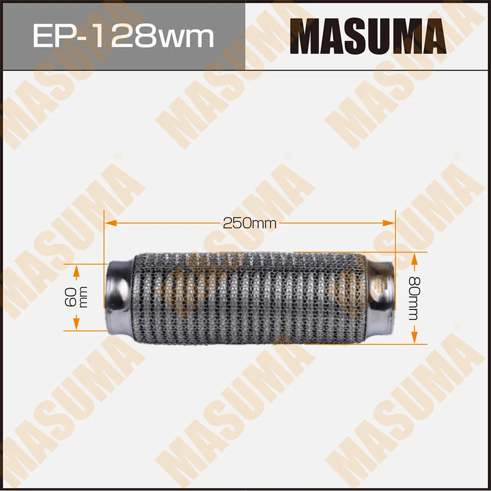 Гофра глушителя 3-х слойная 60х250 3-х слойная, wiremesh, interlock, 60х250 MASUMA EP-128wm