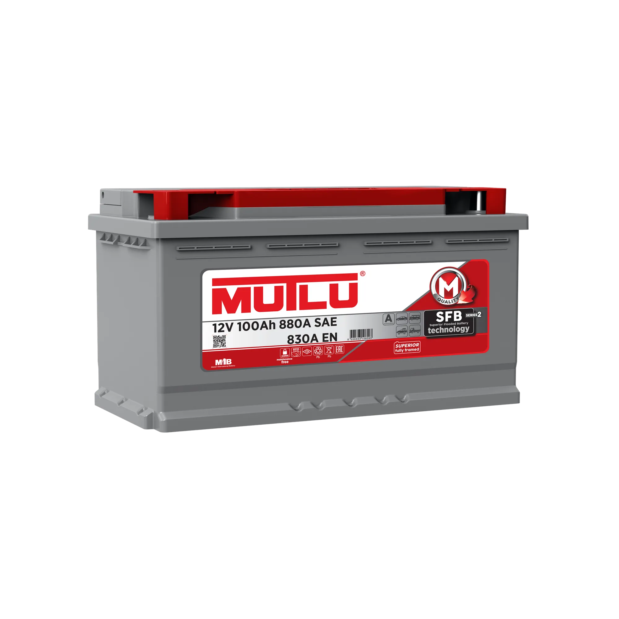Уценка Аккумулятор MUTLU SFB 100 А/ч прямой L+ 353x175x190 L5 EN 830 А
