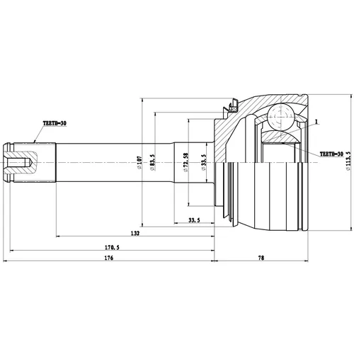 ШРУС наружный TOYOTA LAND CRUISER 100 (98-- 07) ZIKMAR Z87007R