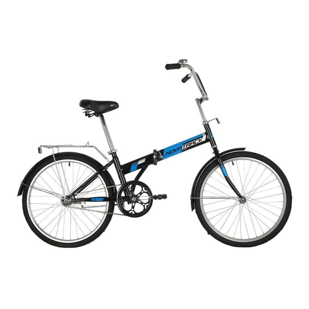 Велосипед 24 складной Novatrack TG-24 classic 1.1 (2021) количество скоростей 1 рама сталь 14,5 черный