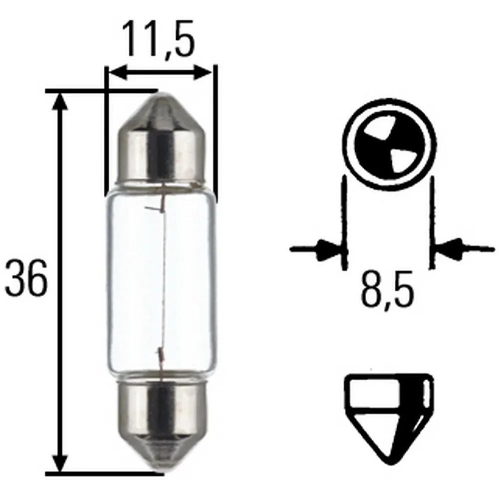 Лампа 12V C5W 5W SV8,5-8 HELLA 1 шт. картон 8GM002092-121