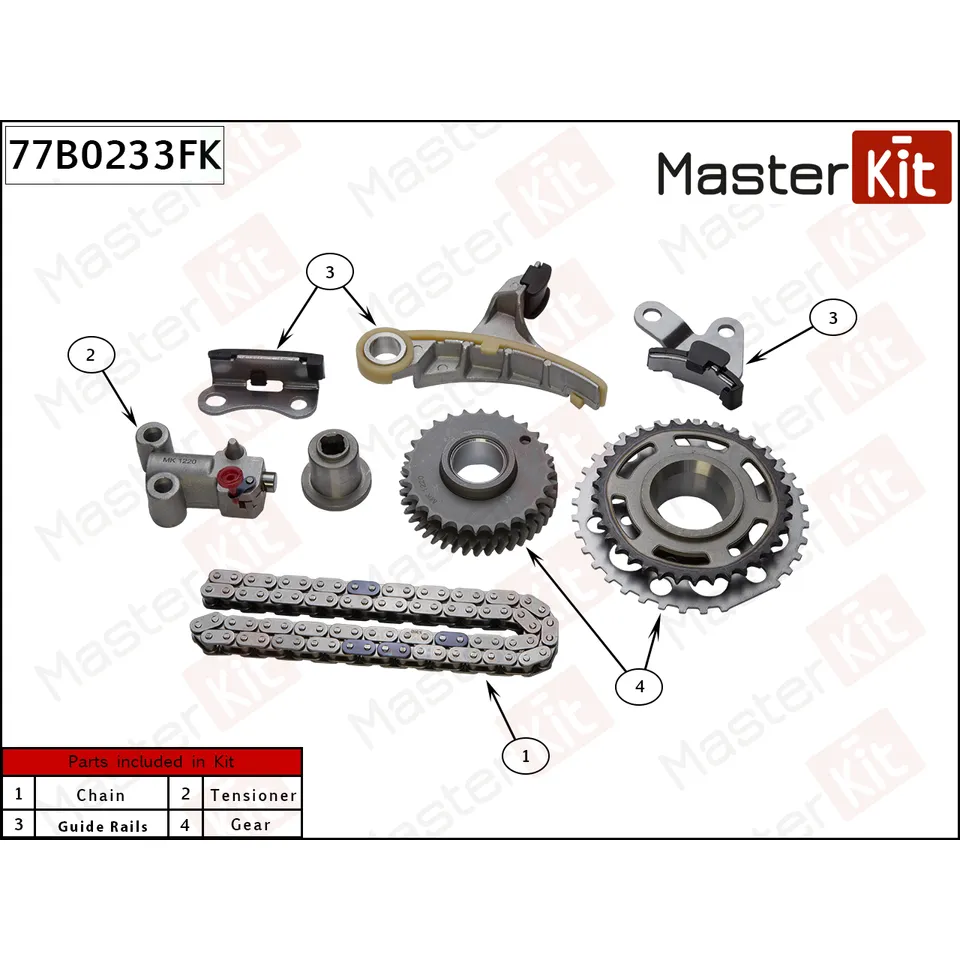 Комплект цепи балансирного вала MASTERKIT 77B0233FK