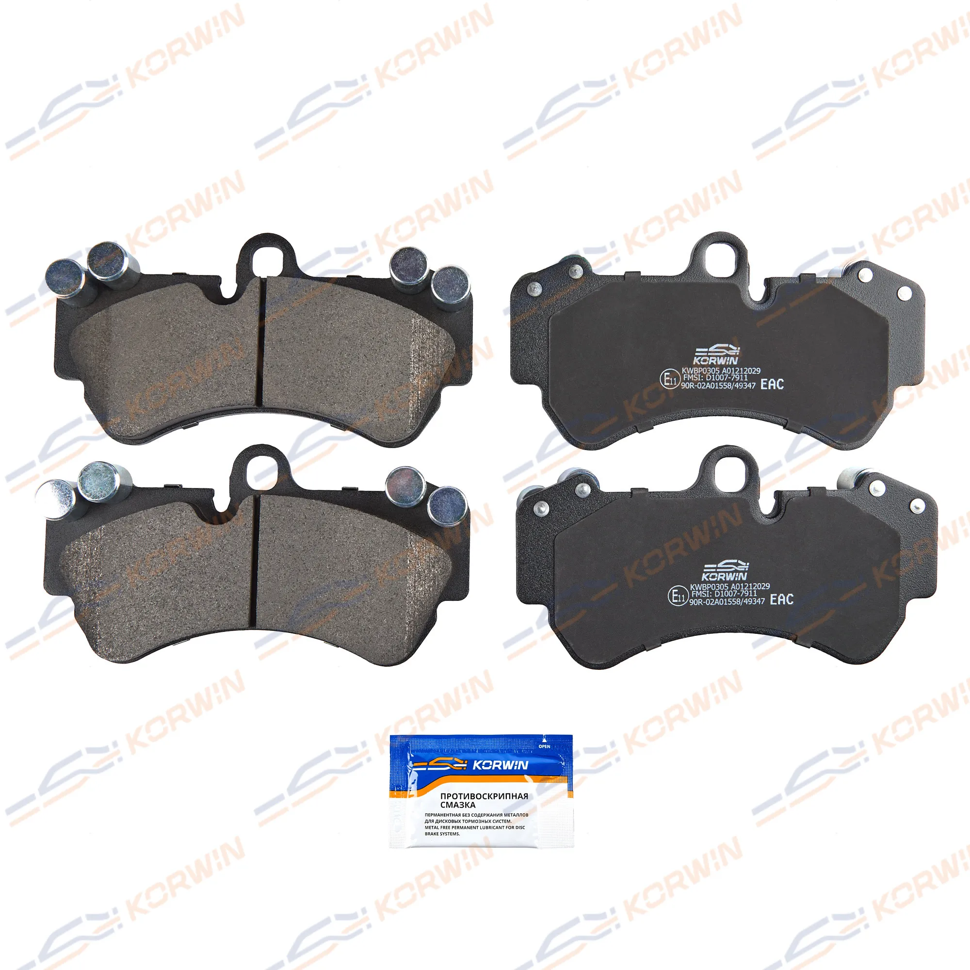 Колодки тормозные перед. Mercedes G W463 15-/VW Touareg (7L) 02-/Porsche KORWIN KWBP0305