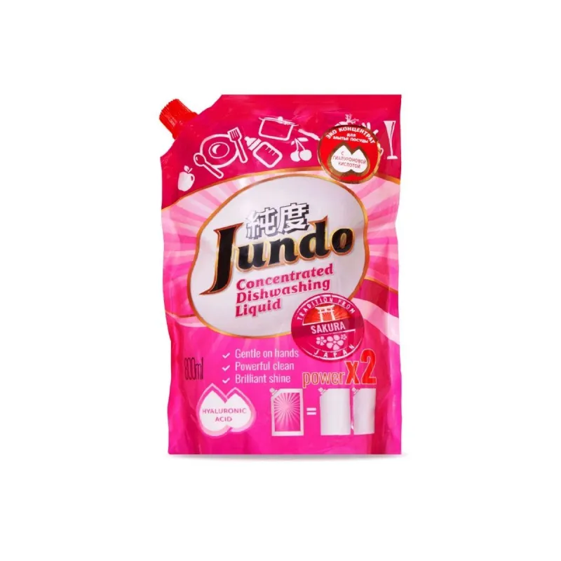 Средство для мытья посуды Jundo конц гель с гиал кис Sakura дойпак, 800мл 1519503