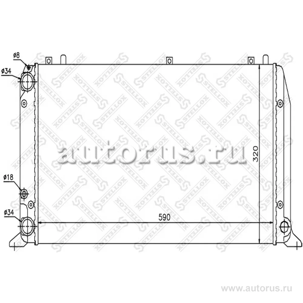 Радиатор системы охлаждения Audi 80 1.6-1.9TDi 86-96 STELLOX 10-25016-SX