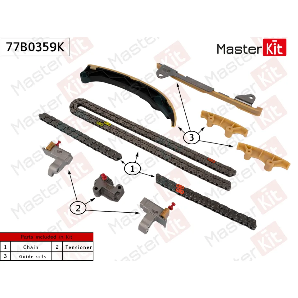 Комплект цепи TOYOTA/LEXUS CAMRY/LS/RX 16- 2GR-FKS ГРМ MASTERKIT 77B0359K
