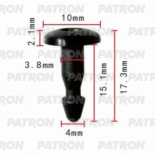 Клипса пластмассовая Infiniti, Nissan применяемость: решётки PATRON P37-0446