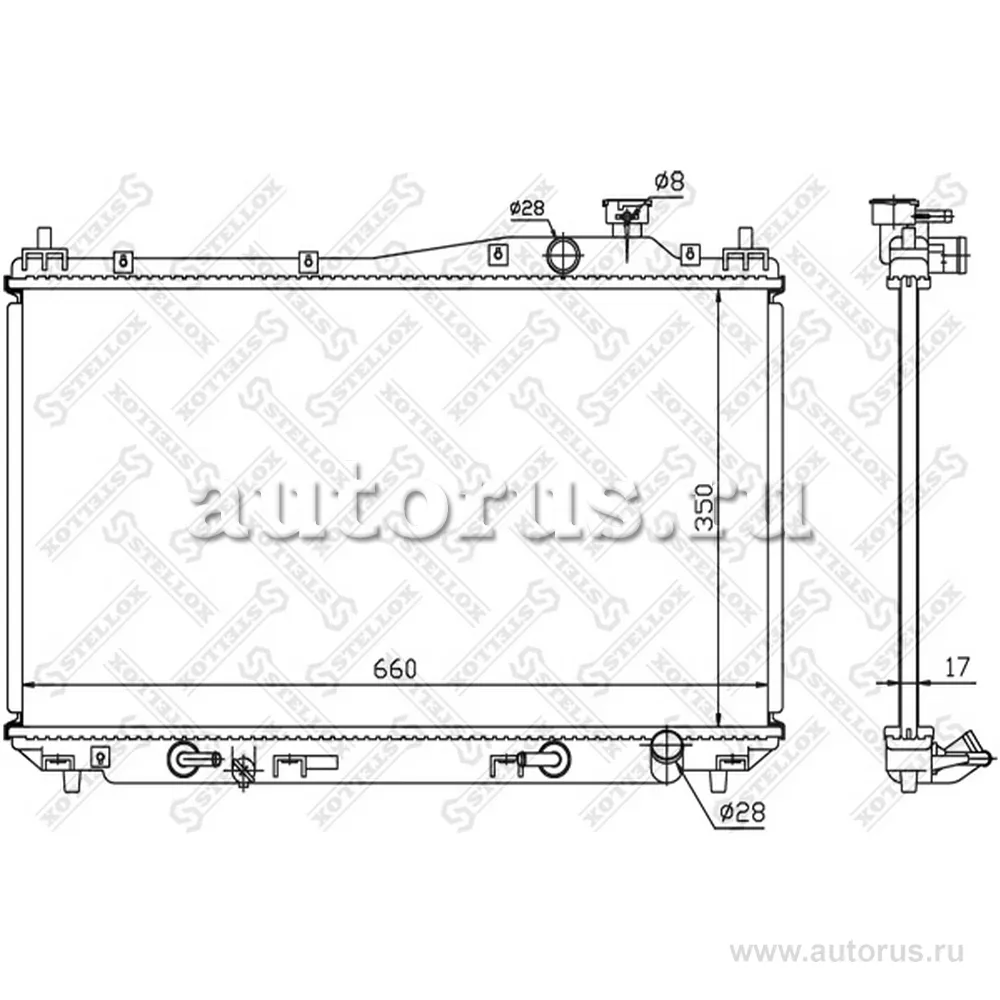Радиатор системы охлаждения МКПП Honda Civic VI 1.4/1.6/1.7 01-05 STELLOX 10-25172-SX