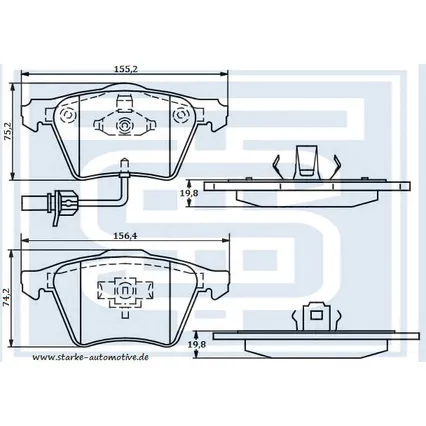 Колодки тормозные AUDI A6 (4F) передние STARKE 173-513