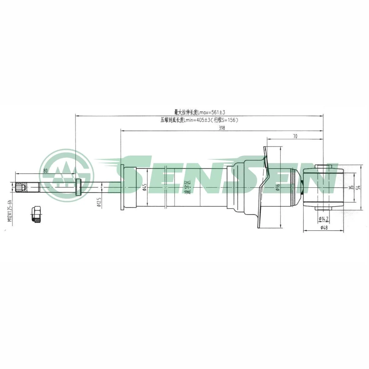 Амортизатор подвески газовый задний Toyota Cressida/MarkII/Chaser/Cresta 00-04 SENSEN 32130110