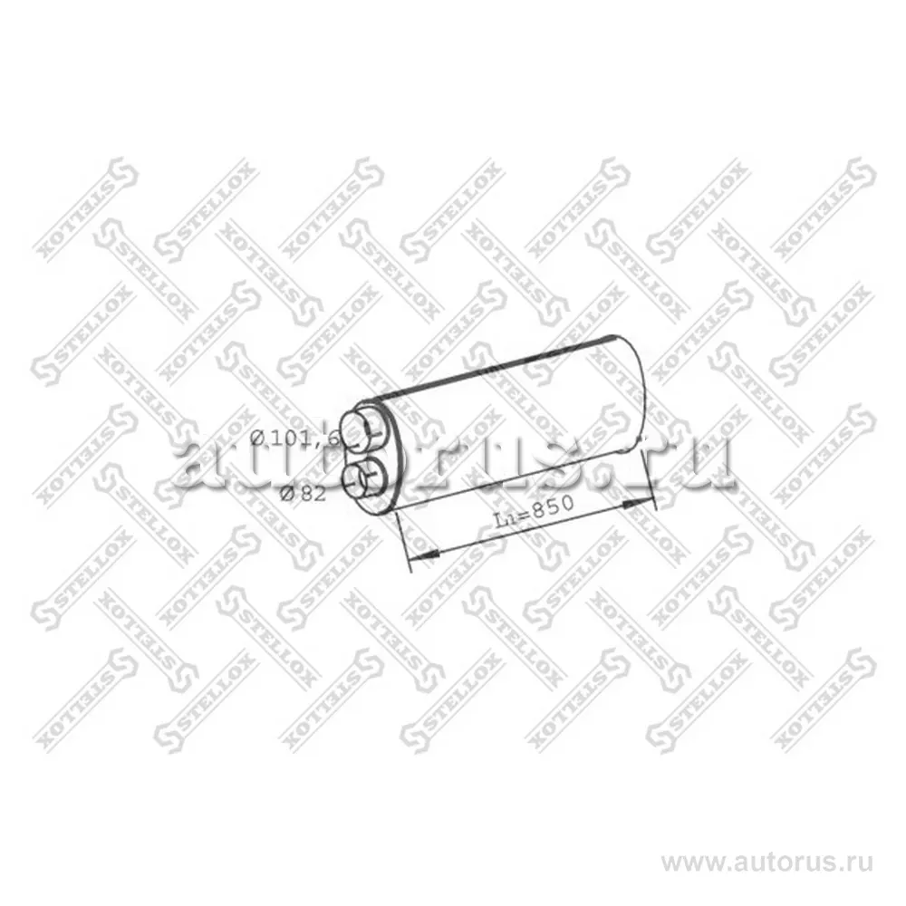 Резонатор(бочка) глушителя овальный d 101.6/82 Omn MAN L2000 11/12 STELLOX 82-03074-SX