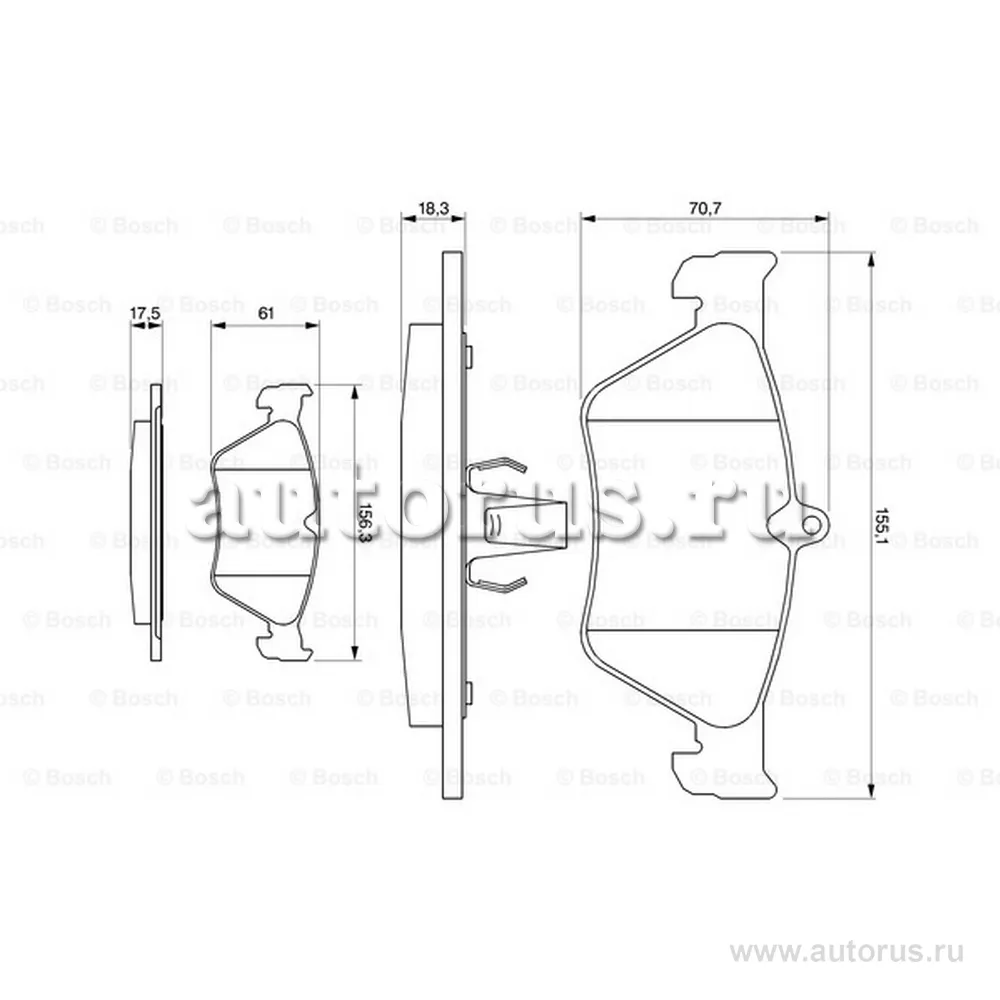 Колодки передние BOSCH 0 986 461 129