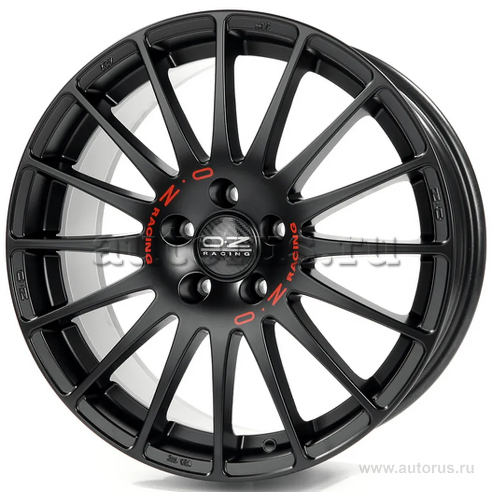 Диск литой R19 8J 5x112/75 ET48 OZ Superturismo GT Matt Black Red Lettering W0169020679