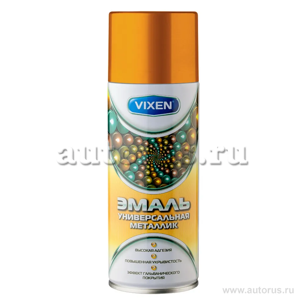 Эмаль универсальная металлик, золото, аэрозоль 520 мл VIXEN VX19200