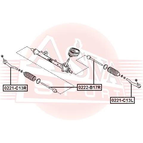 Наконечник рулевой ASVA 0221-C13L