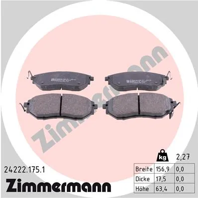 КОЛОДКИ ТОРМ. ПЕР. SUBARU LEGACY 03-09 ZIMMERMANN 242221751