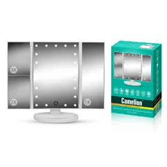 Зеркало C LED подсветк., 1x/2x/3x-увелич., дневн. свет, 5 Вт, 4*LR03 / USB M217-DL C01 бел. Camelion M217-DL C01
