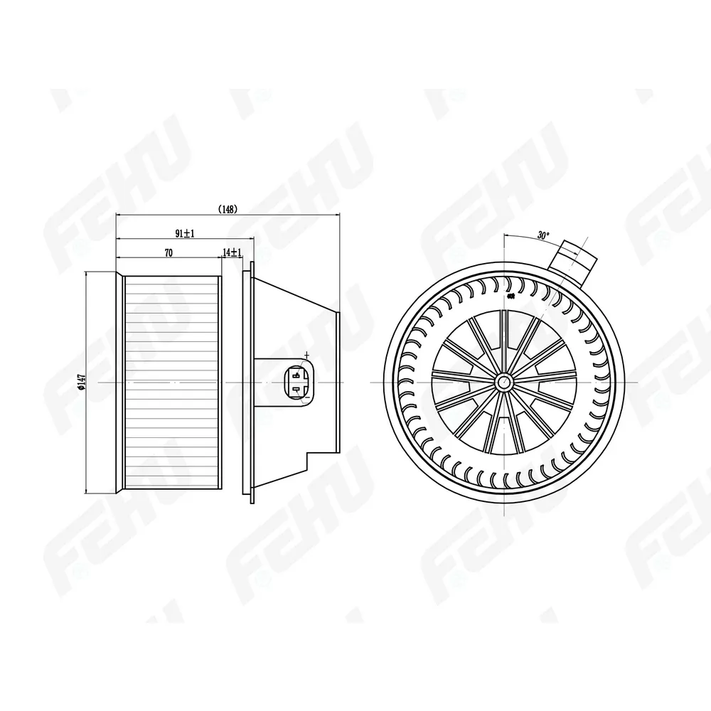 Электровентилятор отопителя Lada Largus (12-)/Renault Logan (04-) A/C FEHU FFH1077