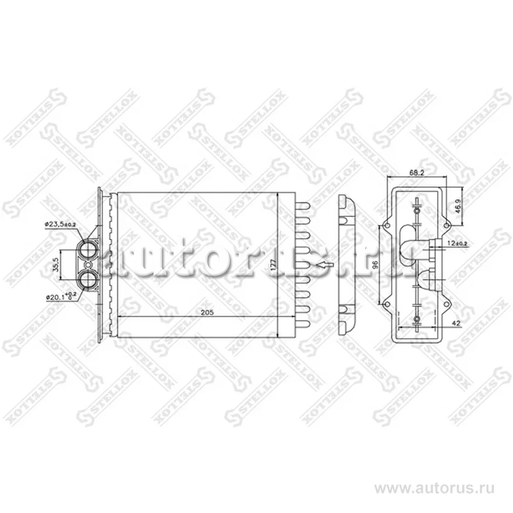 Радиатор печки с AC Opel Vectra all 95> STELLOX 10-35056-SX