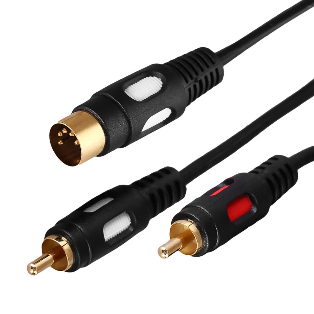 Шнур DIN 5 Pin - 2 RCA, длина 1,5 метра (GOLD) REXANT 17-2512