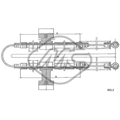 Трос ручника LAN DELTA 1,3 - 1,5 Metalcaucho 82086