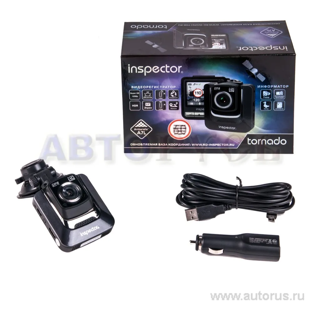 Видеорегистратор автомобильный, INSPECTOR, Super HD, экран 2.7, обзор 150°, GPS SHD Tornado