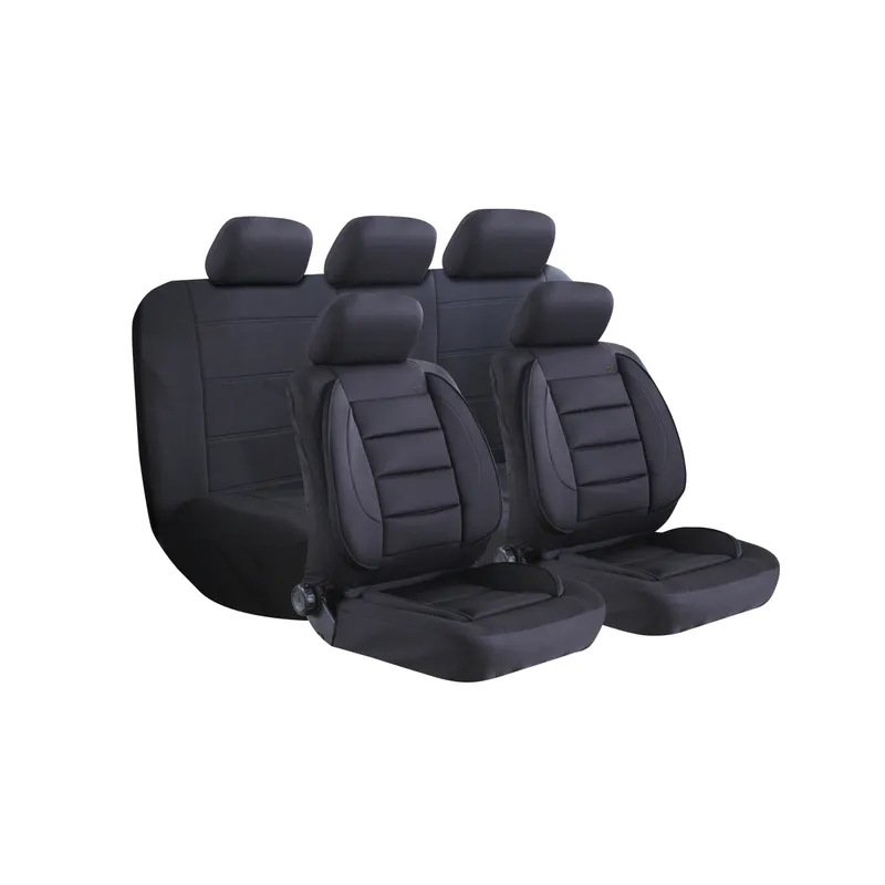 Чехлы универсальные на автомобильные сиденья,комплект COMFORT, полиэстер, черные KRAFT KT835637