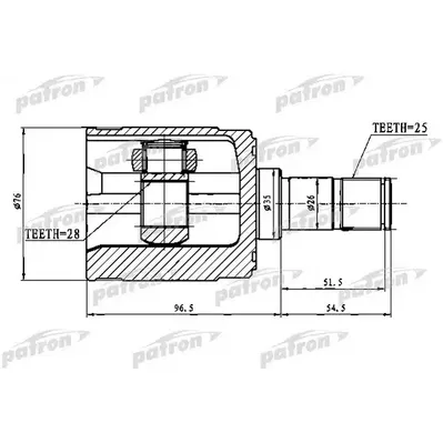 ШРУС внутренний правый 28x35x25 HONDA CIVIC/CIVIC FERIO PATRON PCV1023