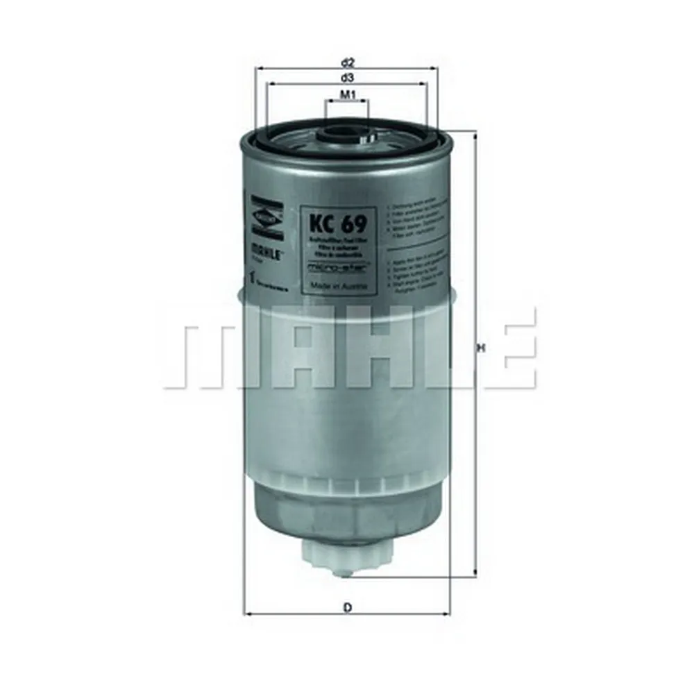 Фильтр топливный KNECHT/MAHLE KC69