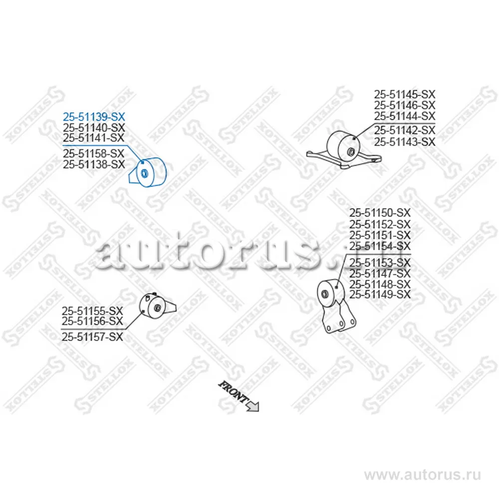 Подушка ДВСHyundai Sonata EF 2.0 99-00 STELLOX 2551139_SX
