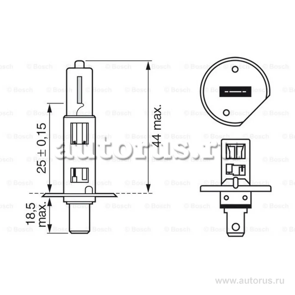 Лампа 12V H1 55W BOSCH 1 шт. картон 1 987 302 011