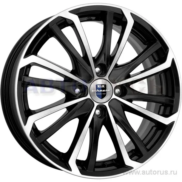 Диск литой R15 6J 4x108/63.35 ET38 КИК Рим алмаз черный 14387