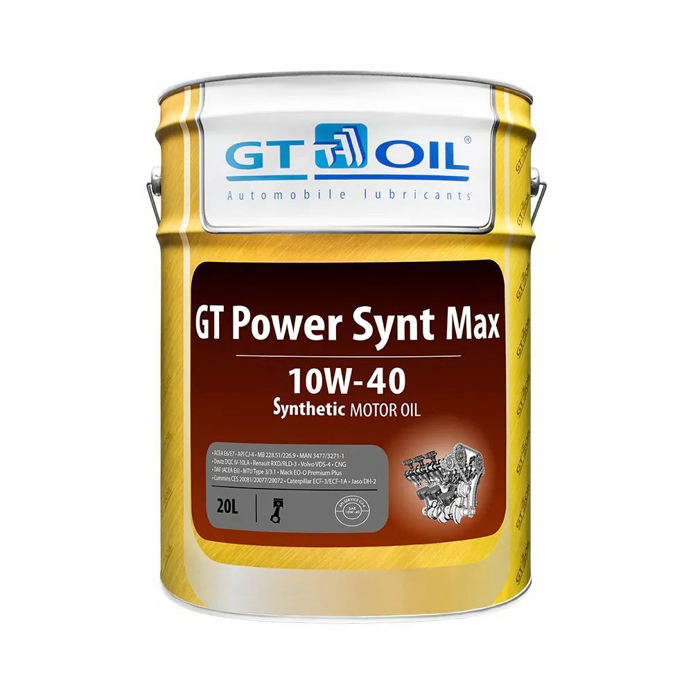Масло моторное GT OIL GT POWER SYNT МАХ 10W-40 синтетическое 20 л 8809059408049