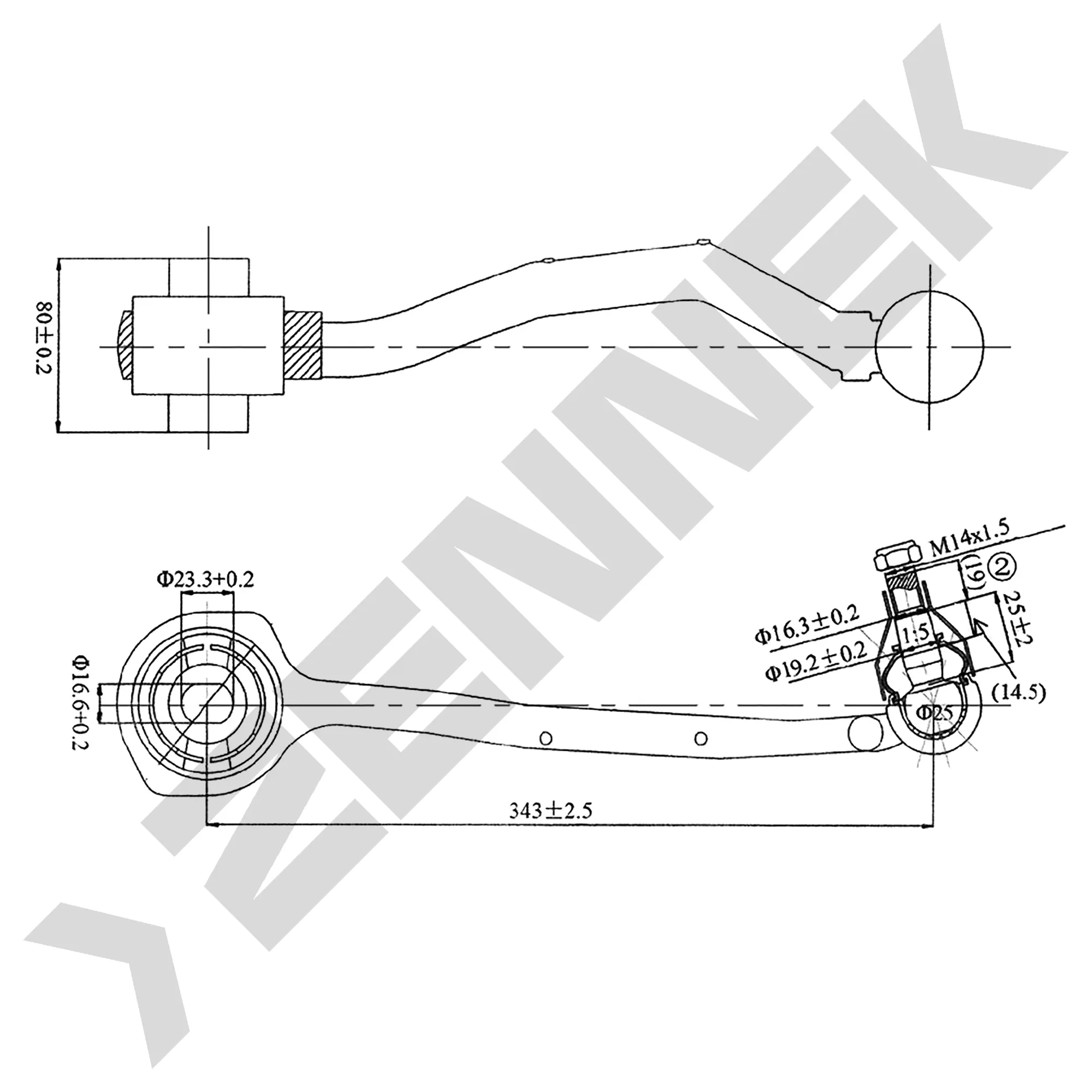 РЫЧАГ ПЕРЕДНИЙ НИЖНИЙ ЛЕВЫЙ MERCEDES C-CLASS W203/S203/C209 00 ZENNEK DCA0062