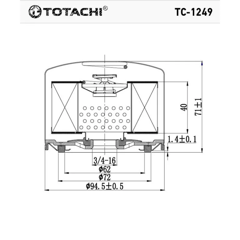 Фильтр масляный TOTACHI TC1249