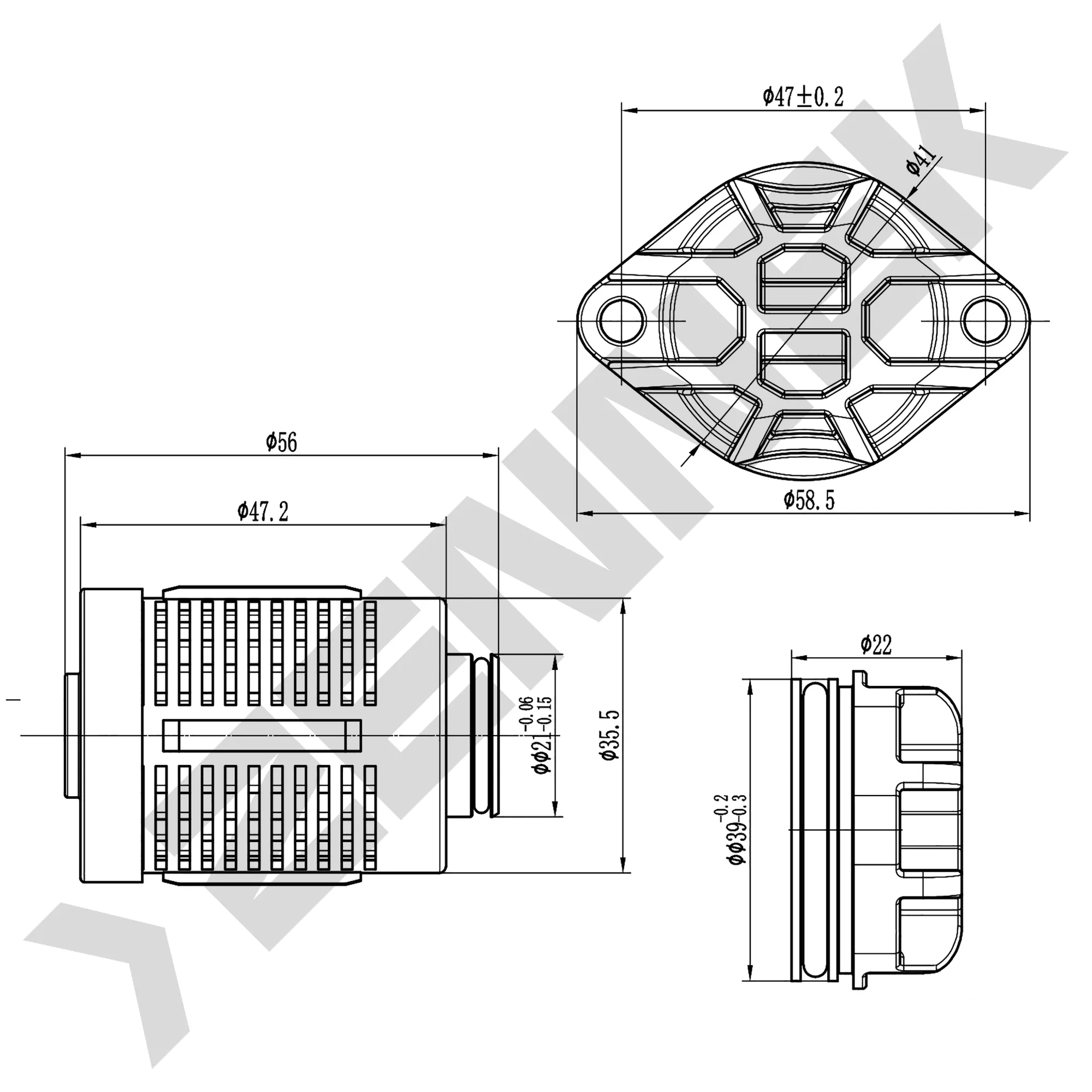 Фильтр муфты HALDEX VOLVO XC90 I 02-15, XC70 07-16, XC60 08-17, V70 07-16, V60 10-18, S60 10-19 ZENNEK DFH0004