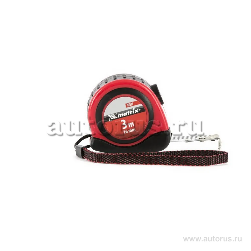 Рулетка Status autostop magnet, 3 м x16 мм, двухкомпонентный корпус, зацеп с магнитом MATRIX 31037