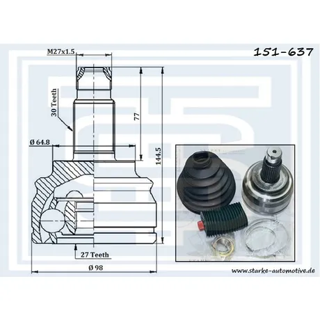 ШРУС BMW X-5 (E53) STARKE 151-637