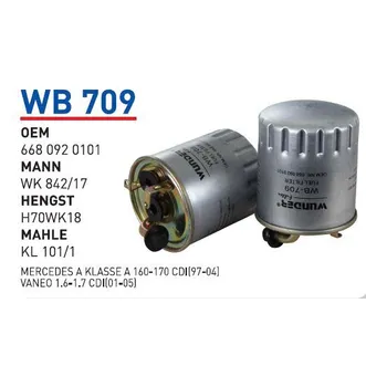 Фильтр топливный MB SPRINTER (901-905) 2.2D/2.7D/VITO (638) WUNDER FILTER WB709
