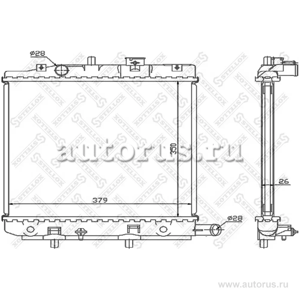 Радиатор системы охлаждения МКПП Mazda Demio 1.3-1.5i 16V 98-99 STELLOX 10-25847-SX