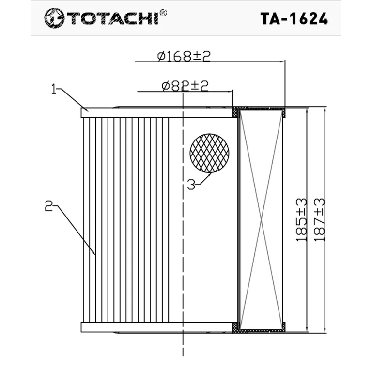 Фильтр воздушный TOTACHI TA-1624 A-524V 8870843230 TOTACHI TA-1624