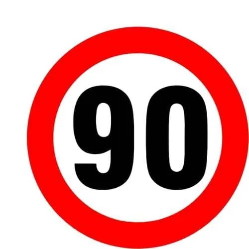 Наклейка ограничения скорости 90км/ч круглая D20см ATD ATD74401