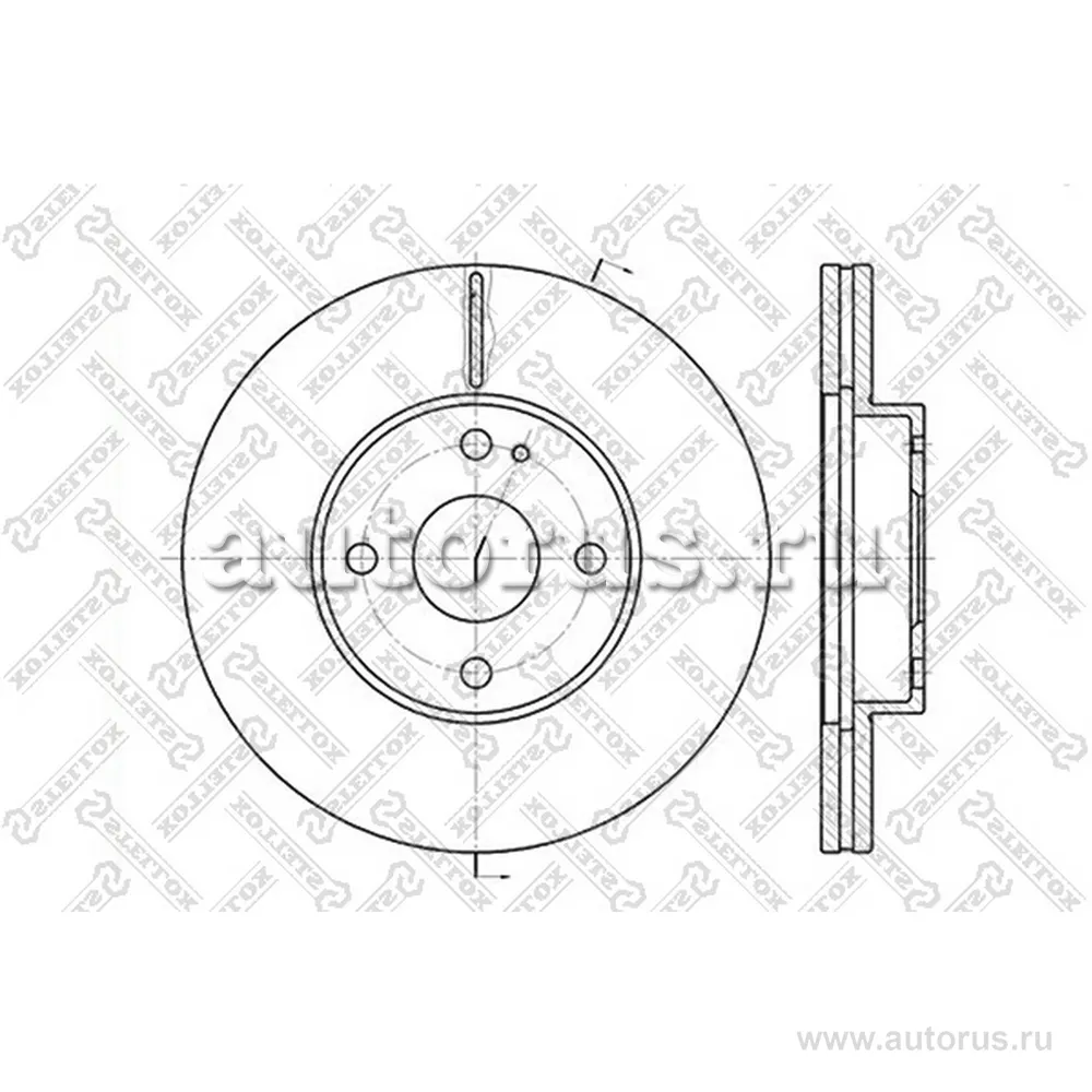 Диск тормозной передний MAZDA 323 1.6/1.8/2.0D 8 257X22/45 STELLOX 60203230V_SX