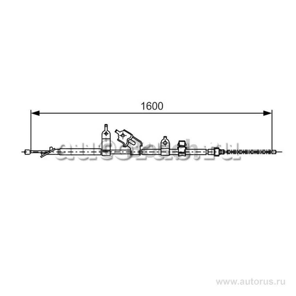 Трос ручного тормоза DAIHATSU CHARADE 11-, TOYOTA YARIS 06-, BOSCH 1987477090