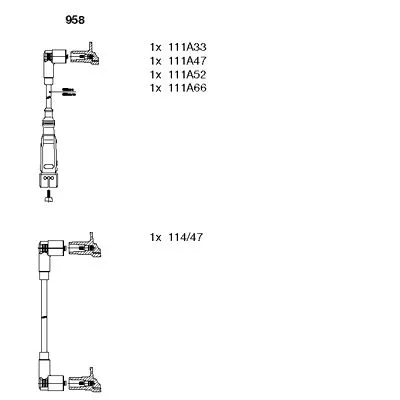 К-кт проводов VW POLO 94-01, POLO CLASSIC 95-01, TRANSPORTER IV 90-92, SEAT CORDOBA 93-02, IBIZA II BREMI 958